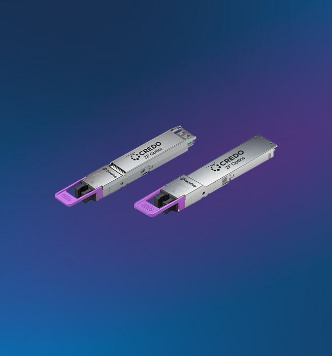 Official Credo ZeroFlap optical transceiver rendering