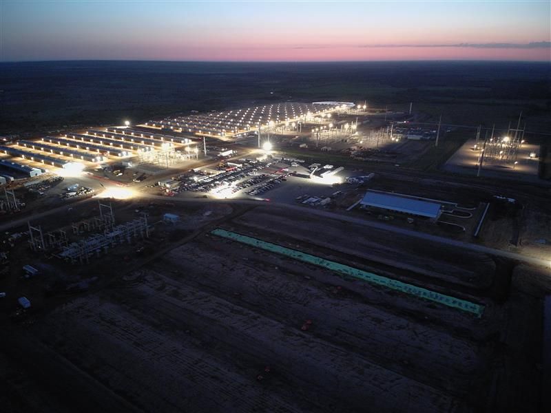IREN’s illuminated Childress data center campus