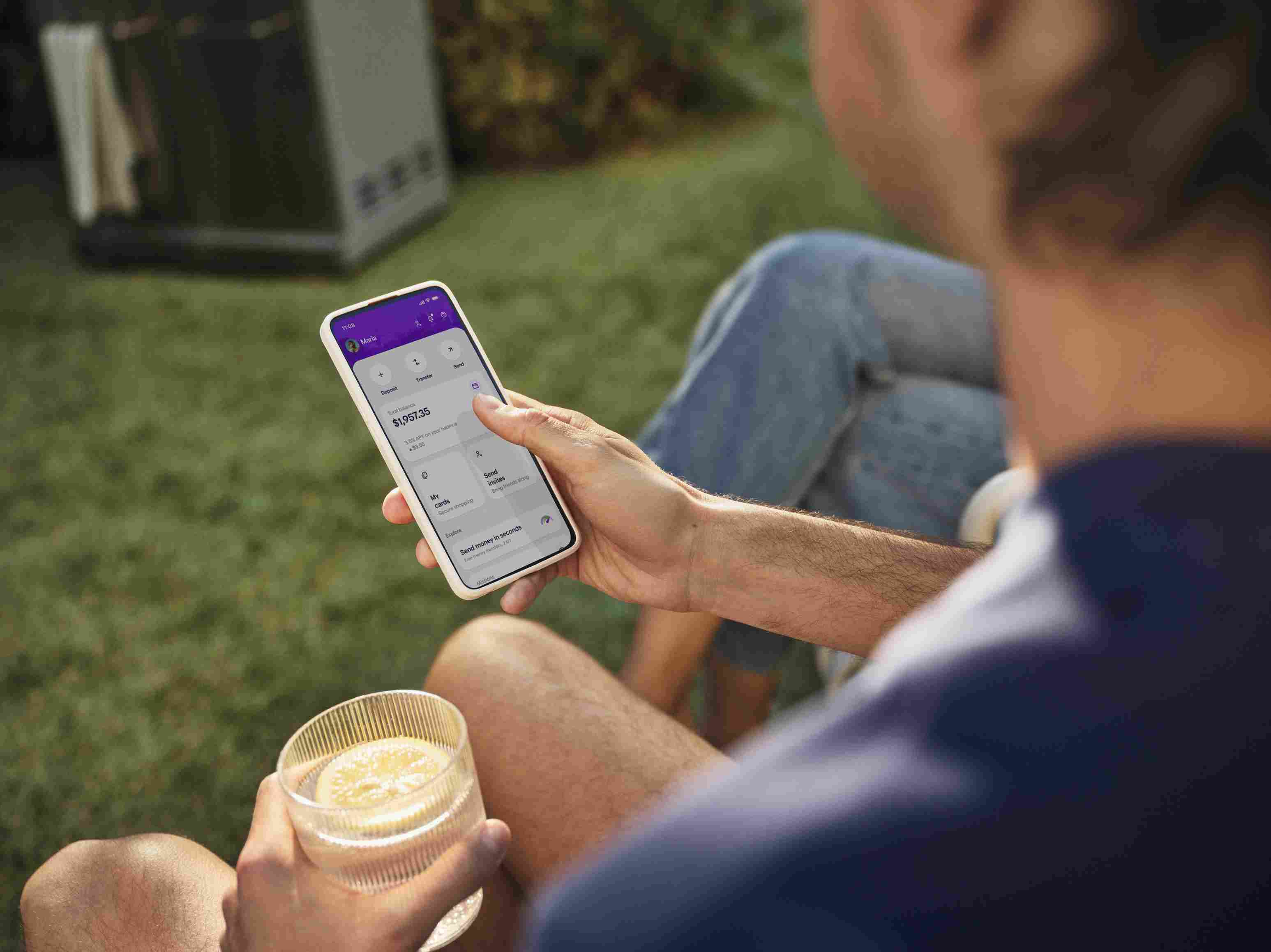Nubank customer using the Nu app