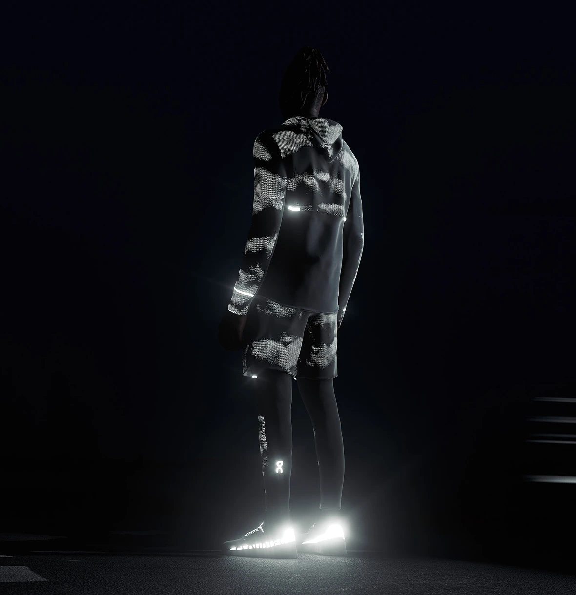 On athlete running at night